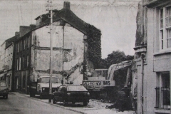 The demolition of buildings on Douglas Street in 1986 where St John's Mews would later be constructed. Image from the Evening Echo.