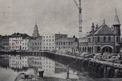 A view of Morrison's Island in 1965. The crane stands over the site of the Sutton's building that was destroyed in a fire two years earlier. Image from the Evening Echo.